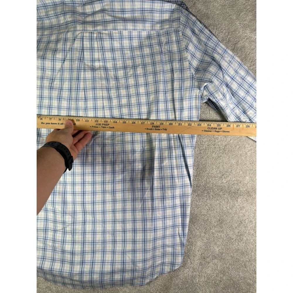 Peter Millar Mens Large Blue Plaid Long Sleeve Button Shirt Business Lot Of 2